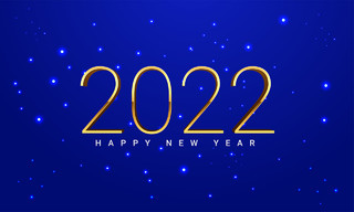 2022新年虎年蓝色数字艺术字海报背景